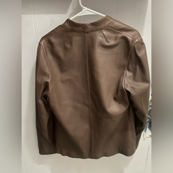 LANVIN BROWN LEATHER JACKET **MADE IN ITALY** - Picture 2 of 4